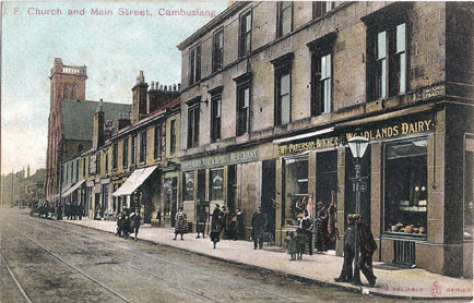 Main Street at Woodlands Place - Circa 1900 - Card Dated 1906 - Published by Peddie & Co., Cambuslang - Reliable Series No. 802